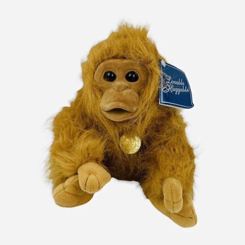 Vintage Dan Dee Lovable Huggable 9" Orangutan Thumb Sucker Plush w Tag Realistic